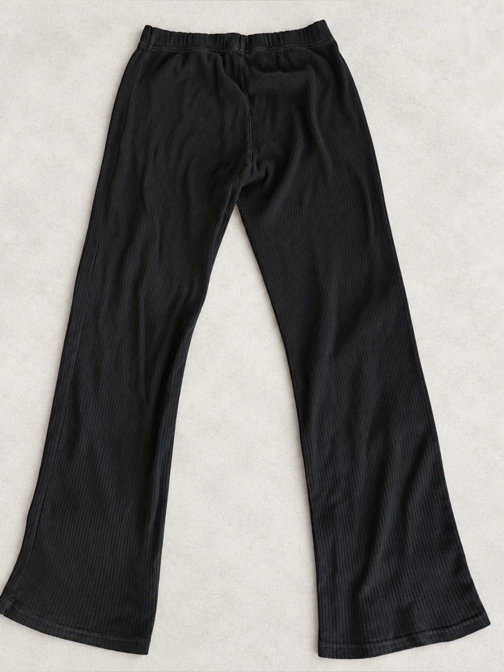 Brandy Melville Black Ribbed Flare Leggings